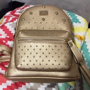 Gold mini backpack
